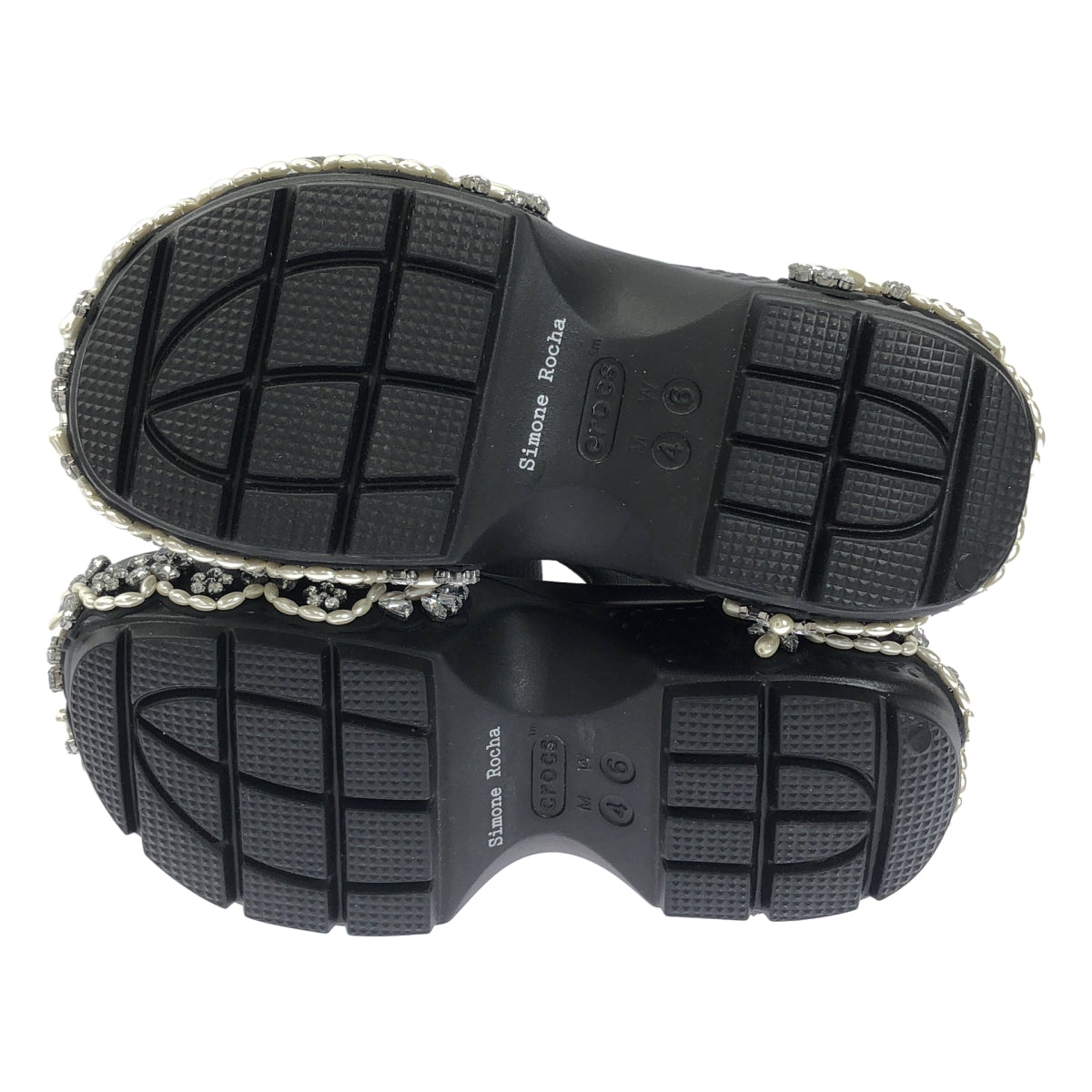 [類似新品] Simone Rocha x Crocs Stomp Fisherman 厚底涼鞋，附寶石裝飾，6 碼，黑色，女款