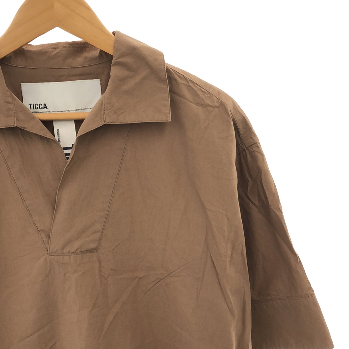 TICCA | Cotton pullover shirt collar dress | F | Light brown | Women's