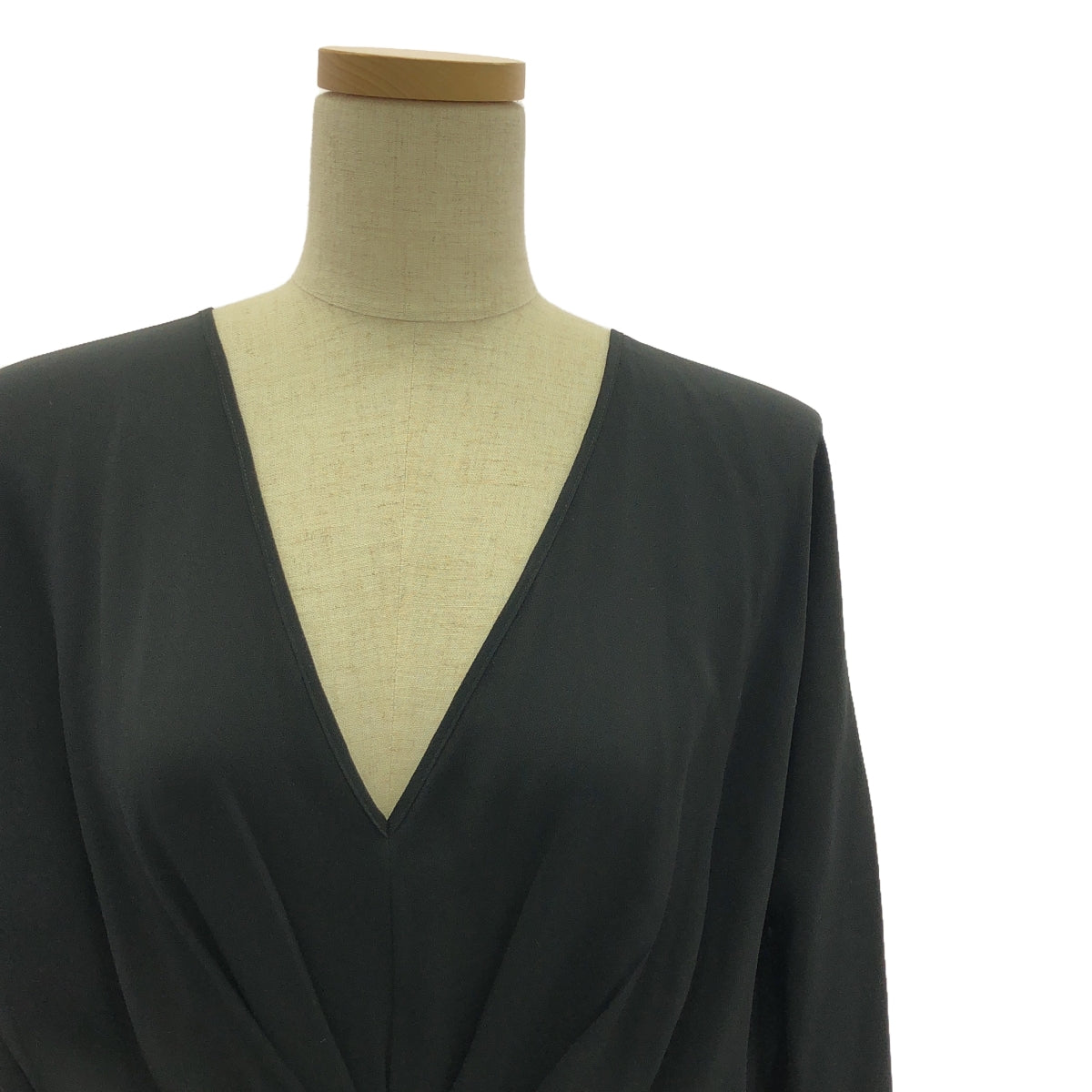 [Beautiful condition] N°21 / Numero Ventuno | Acetate silk gathered volume dress one-piece | 38 | Black | Women's