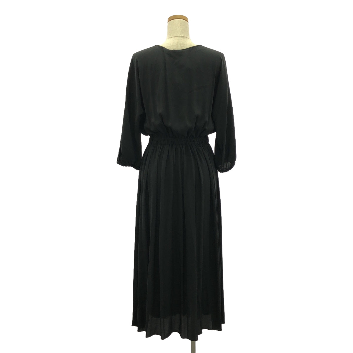 [Beautiful condition] N°21 / Numero Ventuno | Acetate silk gathered volume dress one-piece | 38 | Black | Women's