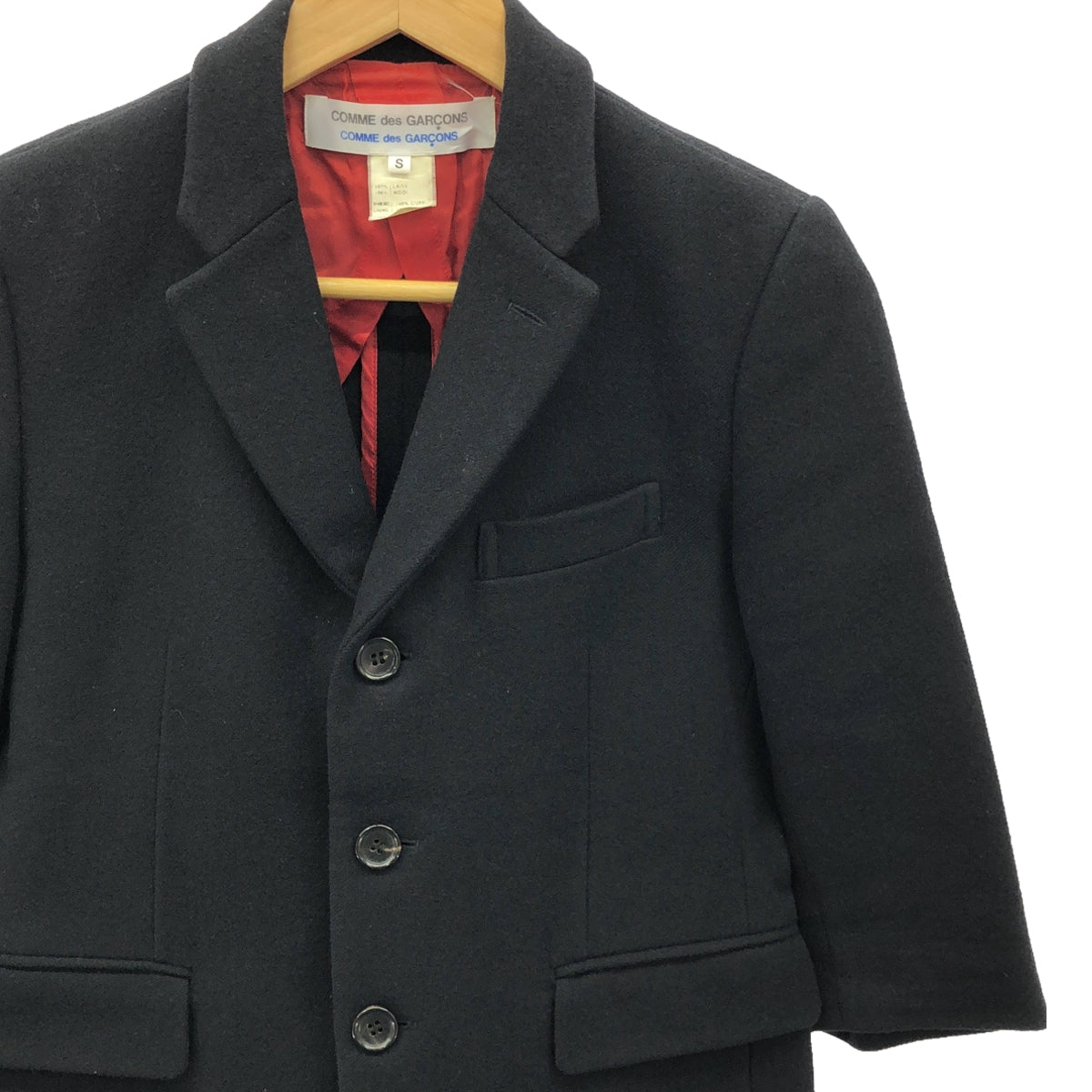 COMME des GARCONS COMME des GARCONS / 콤콤 | 울 싱글 브레스트 재킷 | S | 블랙 | 여성
