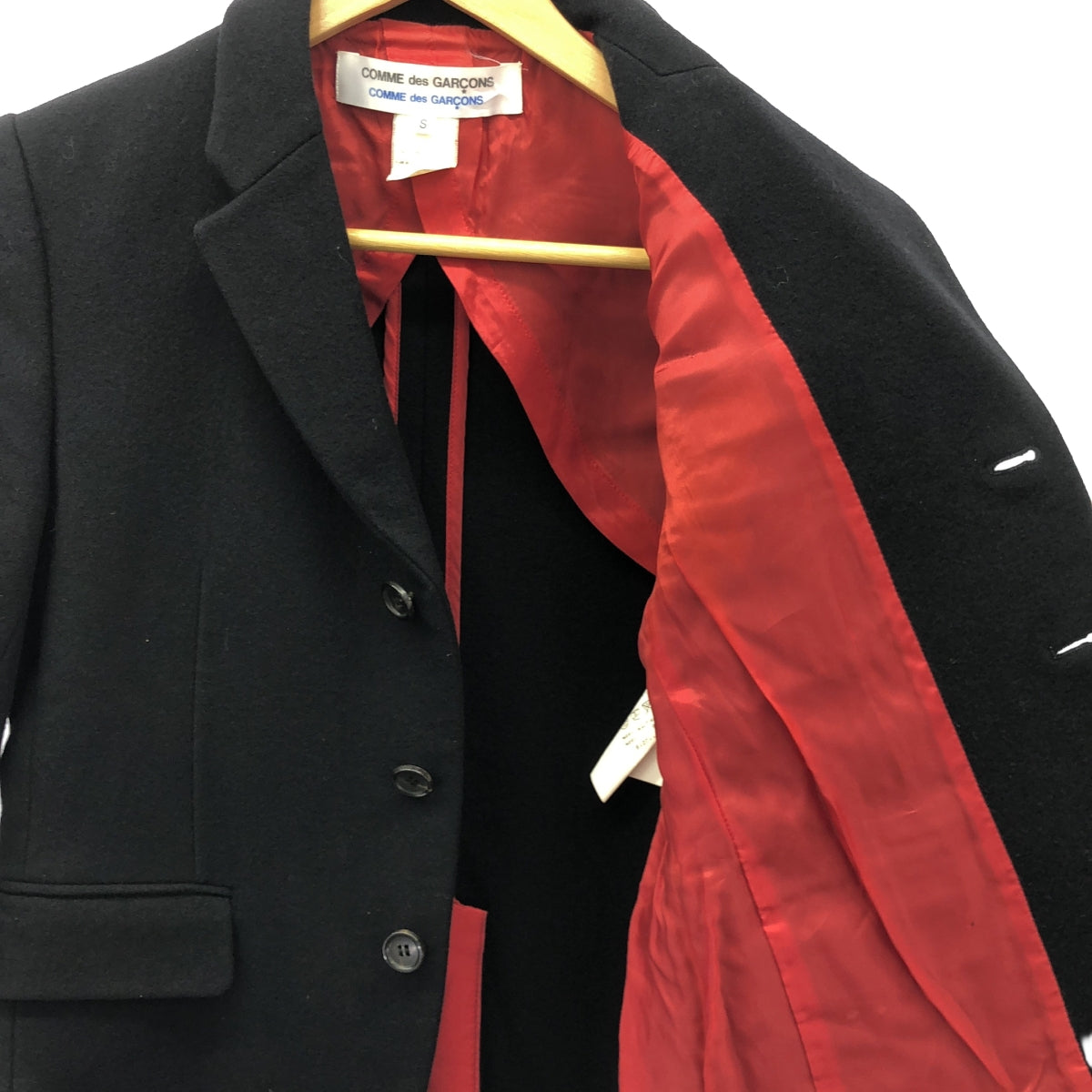 COMME des GARCONS COMME des GARCONS / 콤콤 | 울 싱글 브레스트 재킷 | S | 블랙 | 여성