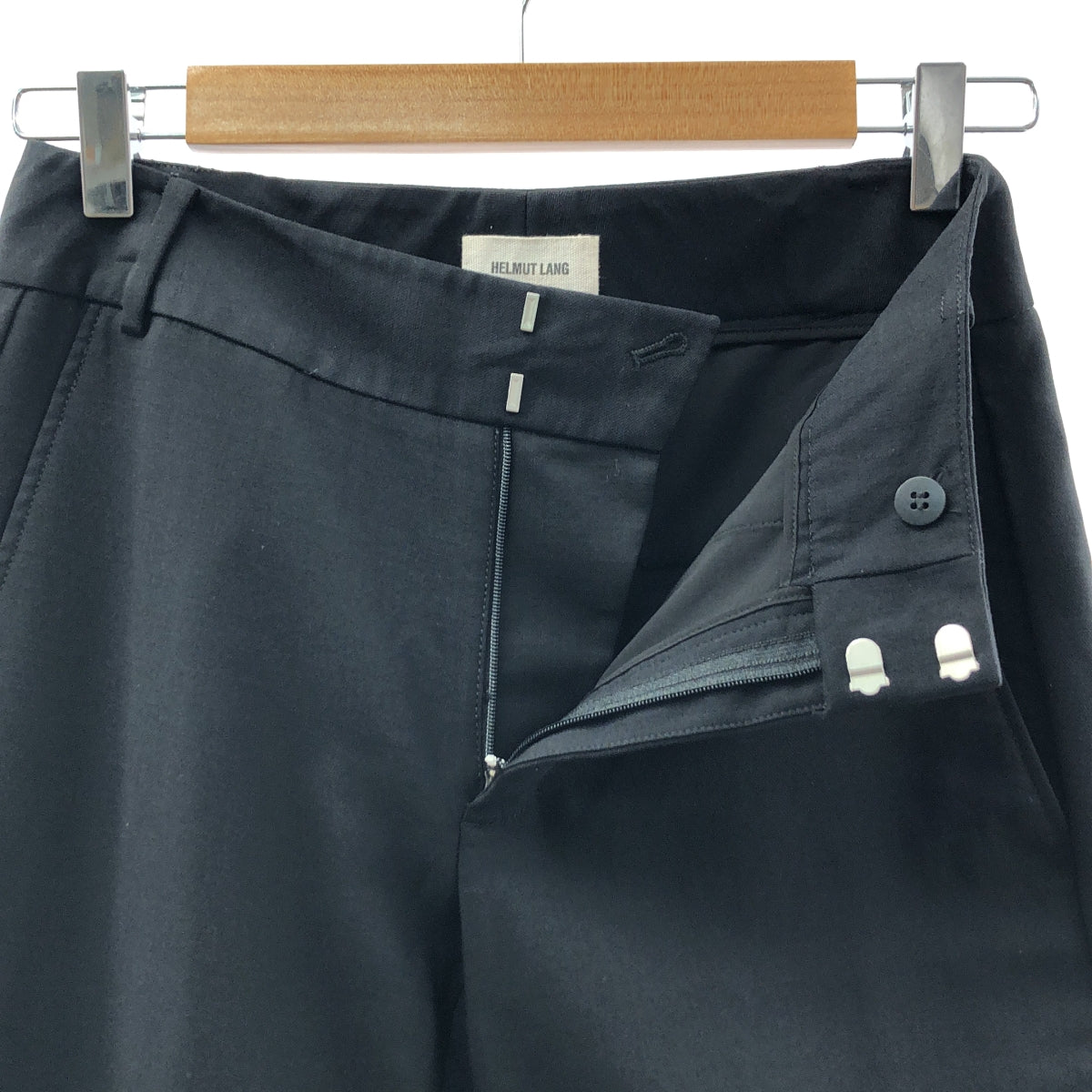 HELMUT LANG / 헬무트랑 | 울 슬랙스 팬츠 | 00 | 블랙 | 여성