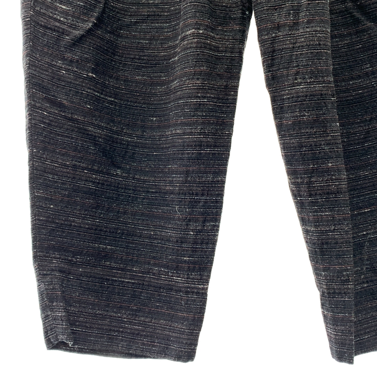 【美品】  calmlence / カームレンス | 2025SS | Triple Pleated Wide Random Border ランダムボーダー 3プリーツ ワイドパンツ | 1 | ブラック / ブラウン | メンズ