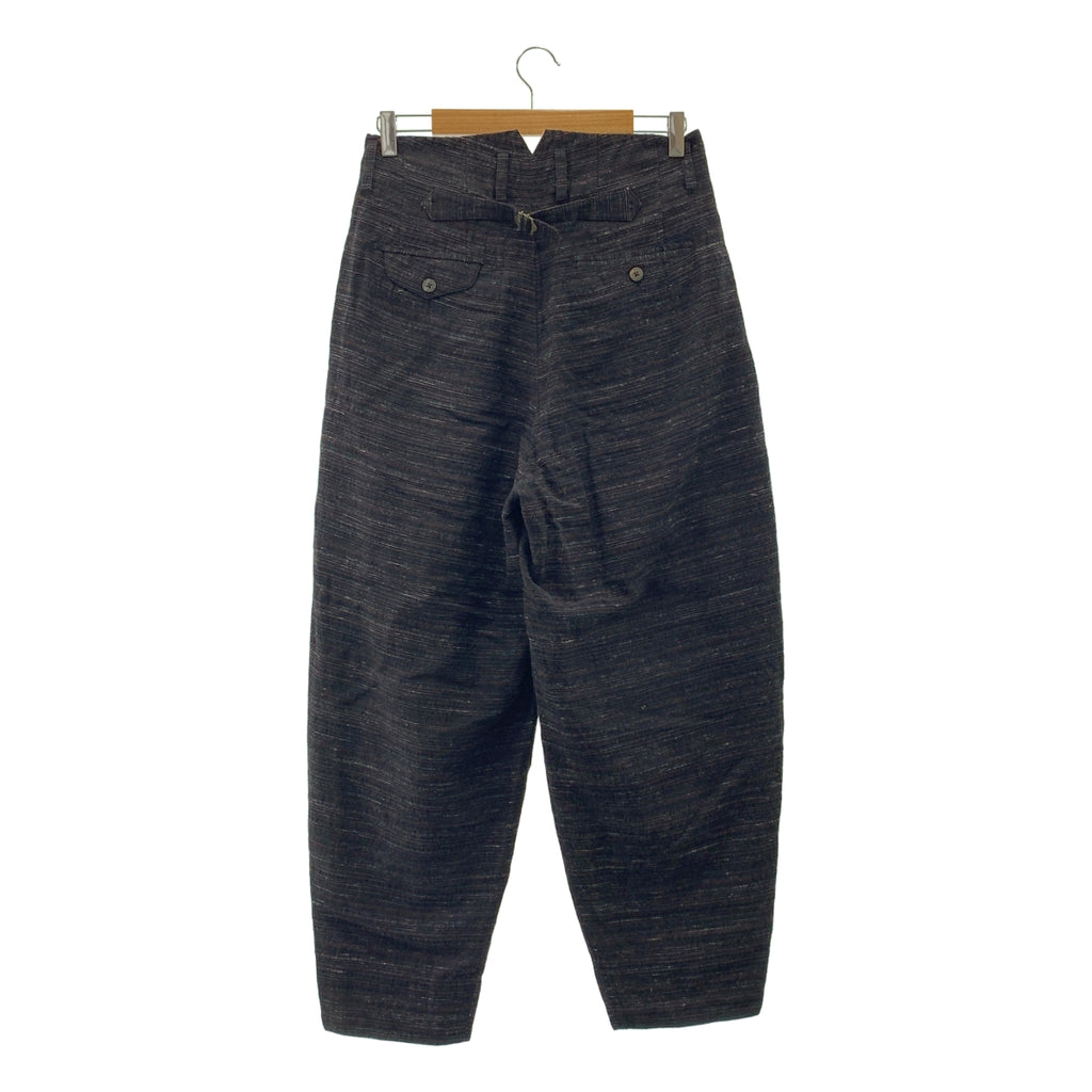 【美品】  calmlence / カームレンス | 2025SS | Triple Pleated Wide Random Border ランダムボーダー 3プリーツ ワイドパンツ | 1 | ブラック / ブラウン | メンズ