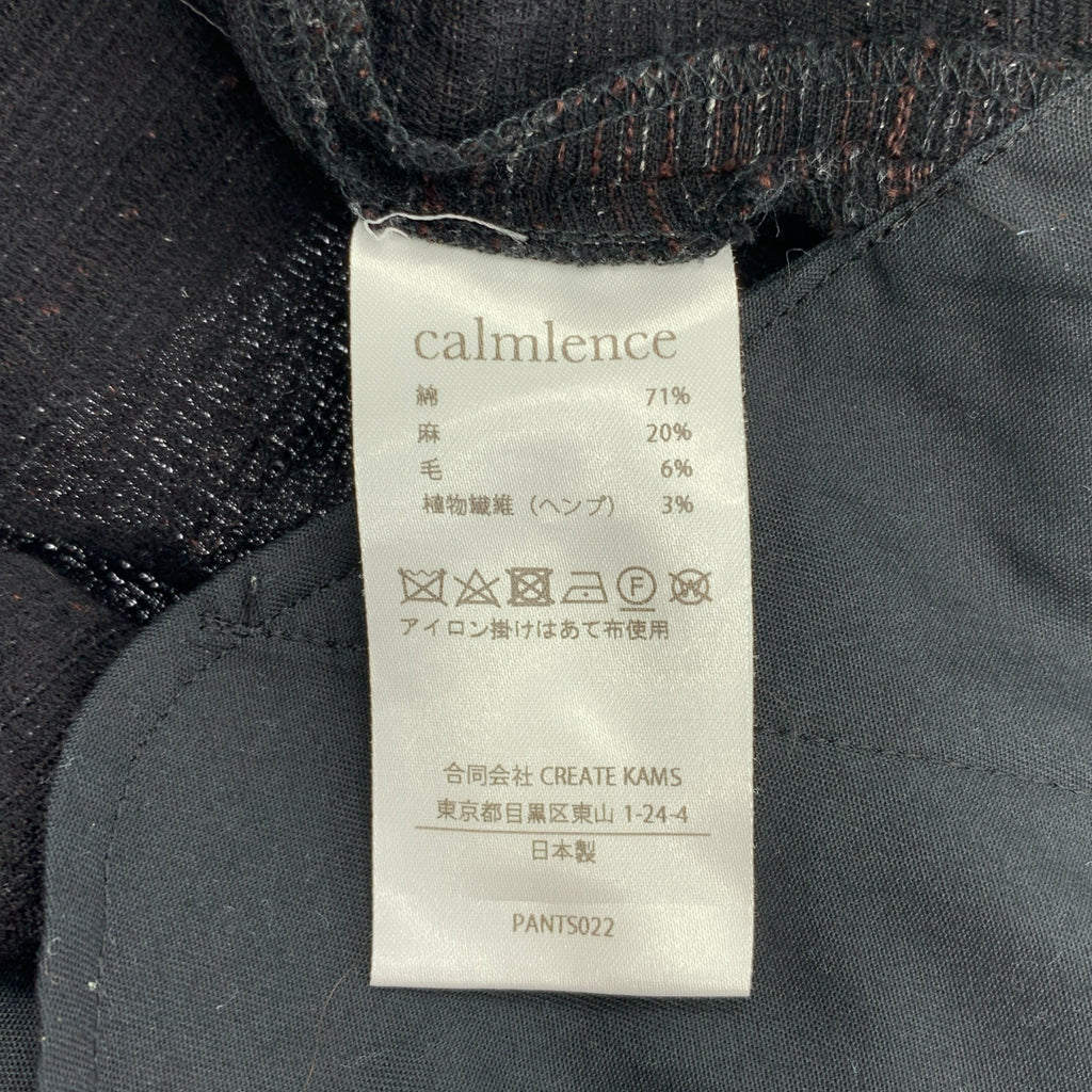 【美品】  calmlence / カームレンス | 2025SS | Triple Pleated Wide Random Border ランダムボーダー 3プリーツ ワイドパンツ | 1 | ブラック / ブラウン | メンズ