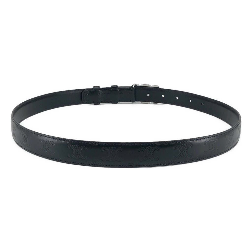 CELINE / セリーヌ | Triomphe Leather Belt / レザー 型押し総ロゴ トリオンフ バックル ベルト |