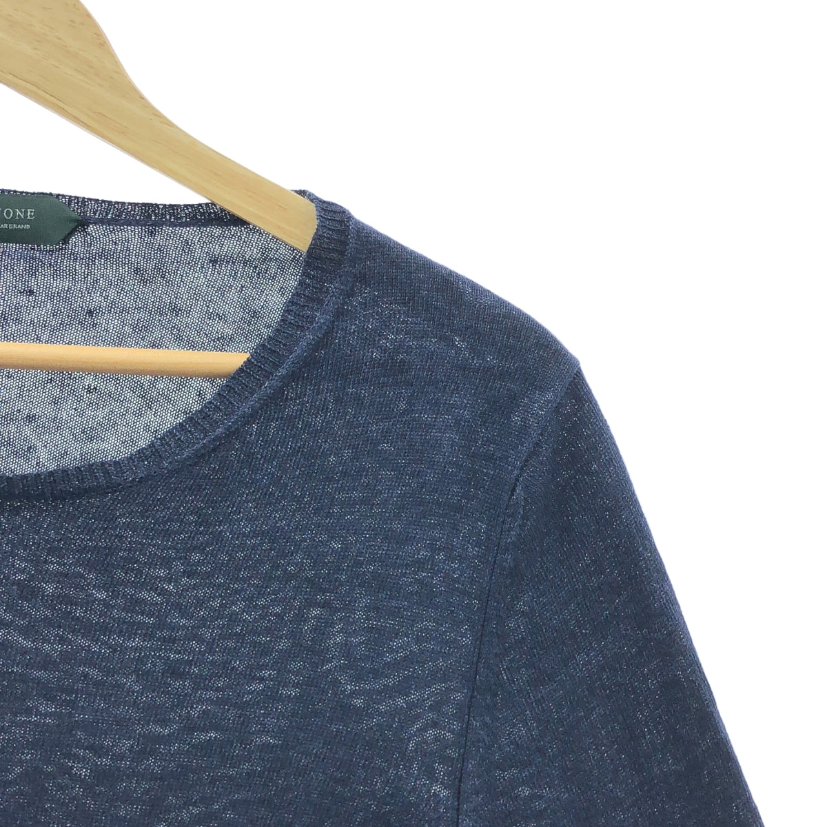 ZANONE | 亞麻圓領毛衣 | 尺寸 46 | 海軍藍 | 男款