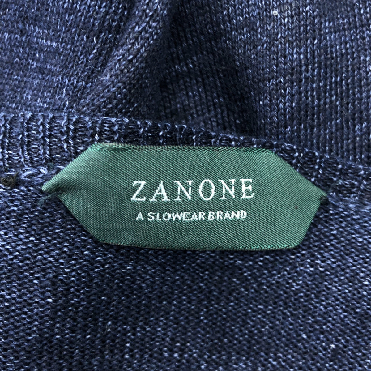 ZANONE | 亞麻圓領毛衣 | 尺寸 46 | 海軍藍 | 男款