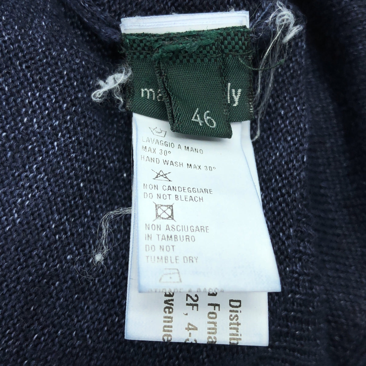 ZANONE / ザノーネ | リネン クルーネックニット | 46 | ネイビー | メンズ