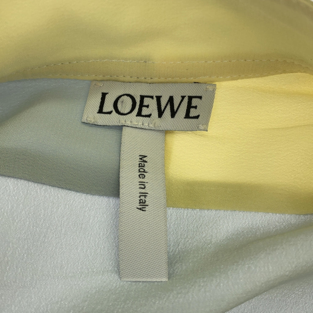 [狀況良好] LOEWE |不對稱拼布絲質襯衫 |真絲外套襯衫 | S |多色 |女性的