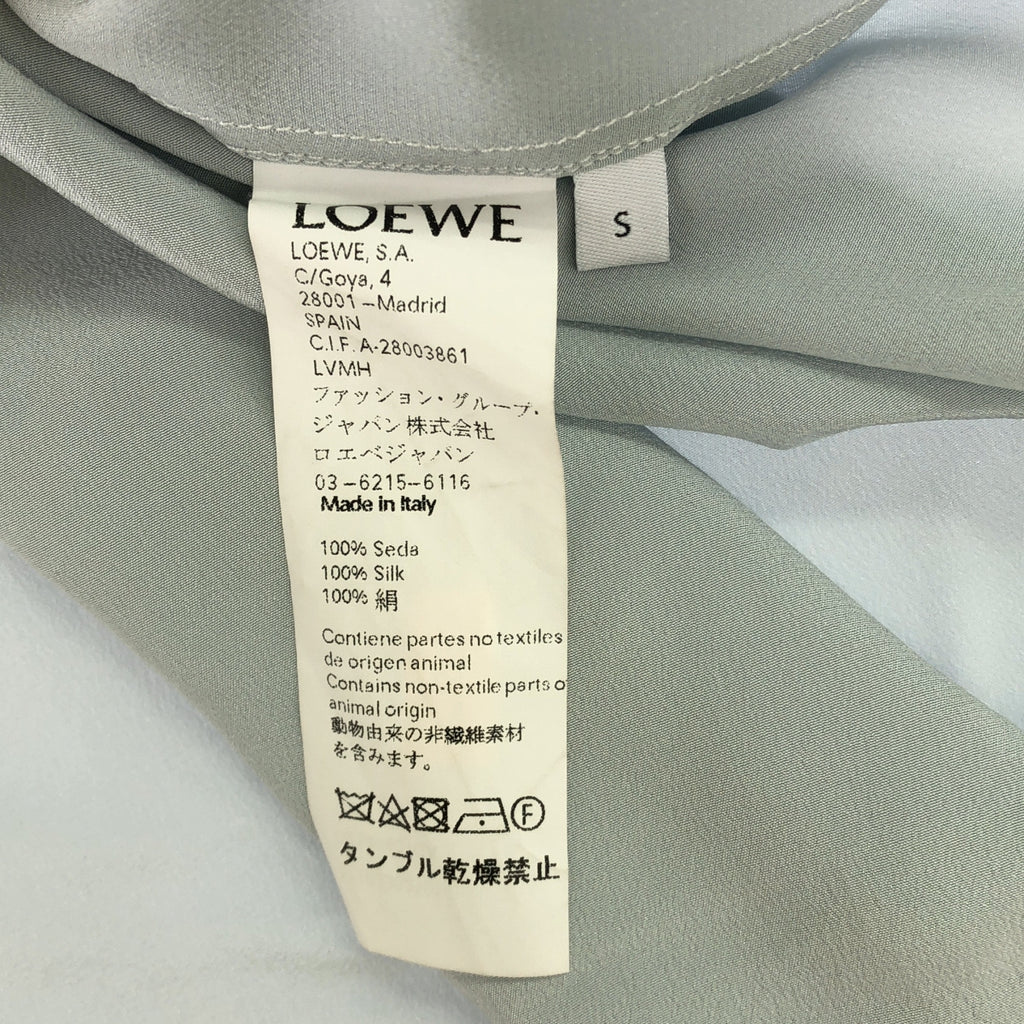 [狀況良好] LOEWE |不對稱拼布絲質襯衫 |真絲外套襯衫 | S |多色 |女性的