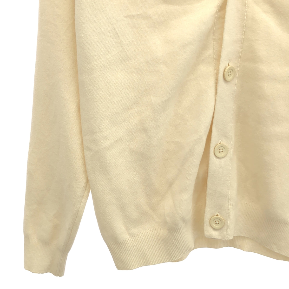 CABaN | 棉質羊絨V領開襟衫 | M碼 | 米白色 | 男款