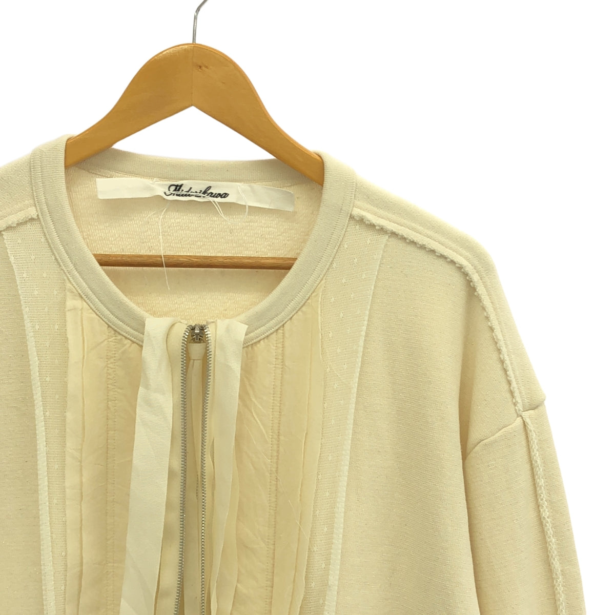 【新品】  Midorikawa / ミドリカワ | 2023AW | Full Zip Sweat ノーカラー フルジップ スウェットジャケット | S | IVORY / アイボリー | メンズ