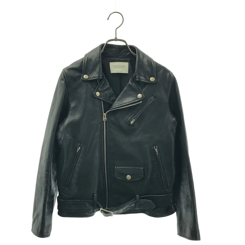 beautiful people / ビューティフルピープル | 羊革 レザー ダブル ライダースジャケット | 160 | レディース