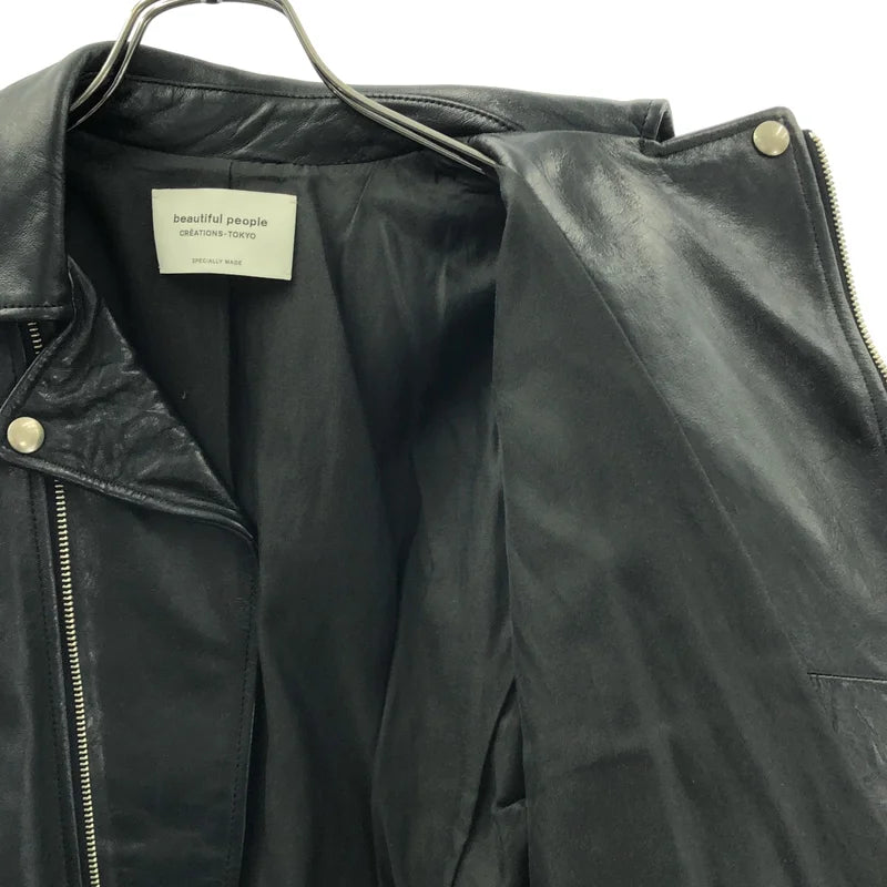beautiful people / ビューティフルピープル | 羊革 レザー ダブル ライダースジャケット | 160 | レディース