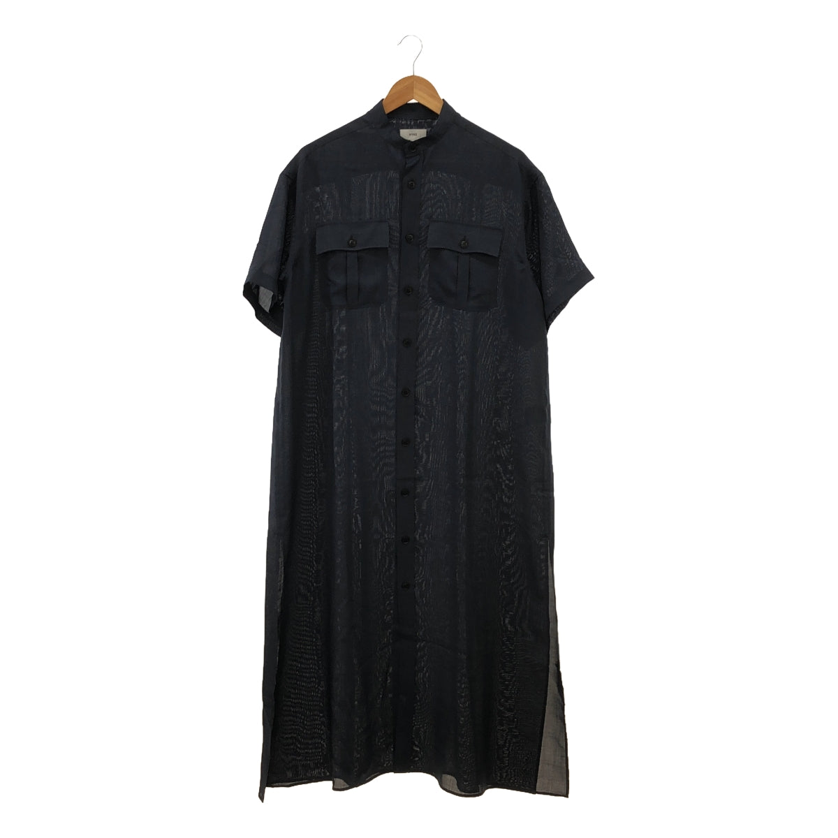 HYKE / 하이크 | 2021SS | SHARK SKIN SHIRT MAXI DRESS 셔츠 원피스 | 1 | 여성