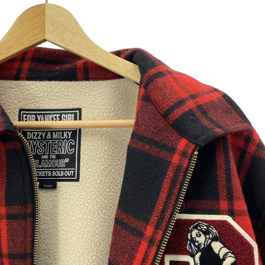 HYSTERIC GLAMOUR / 히스테릭 글래머 | HYS ROCK / 걸 헝겊 지퍼 재킷 / 안감 보아 | L | 남성