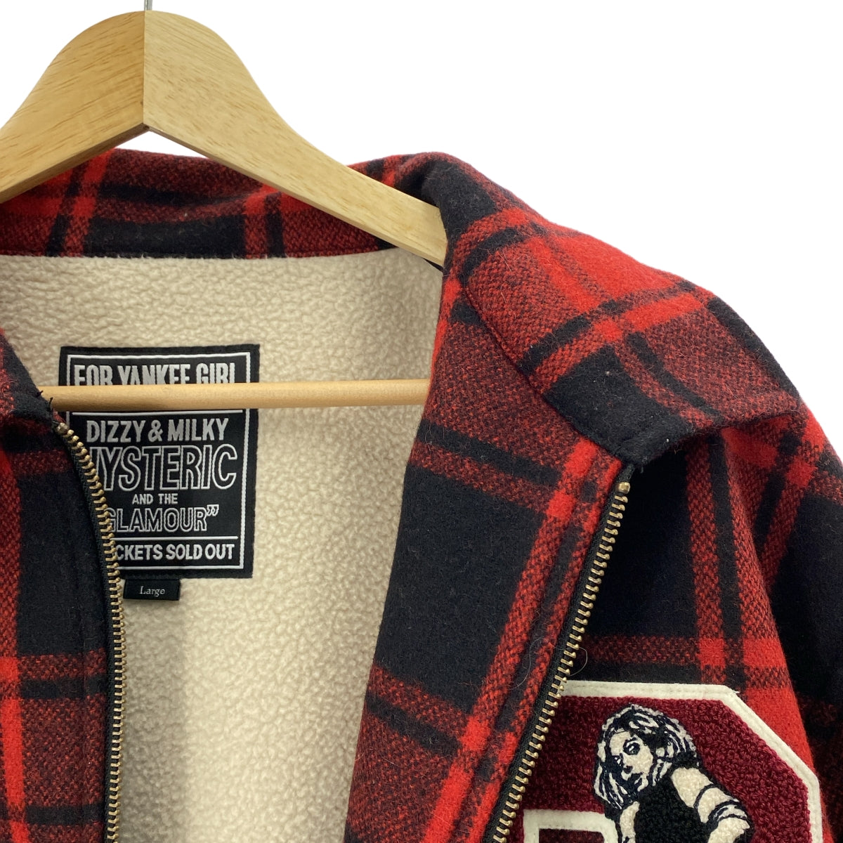 HYSTERIC GLAMOUR / 히스테릭 글래머 | HYS ROCK / 걸 헝겊 지퍼 재킷 / 안감 보아 | L | 남성