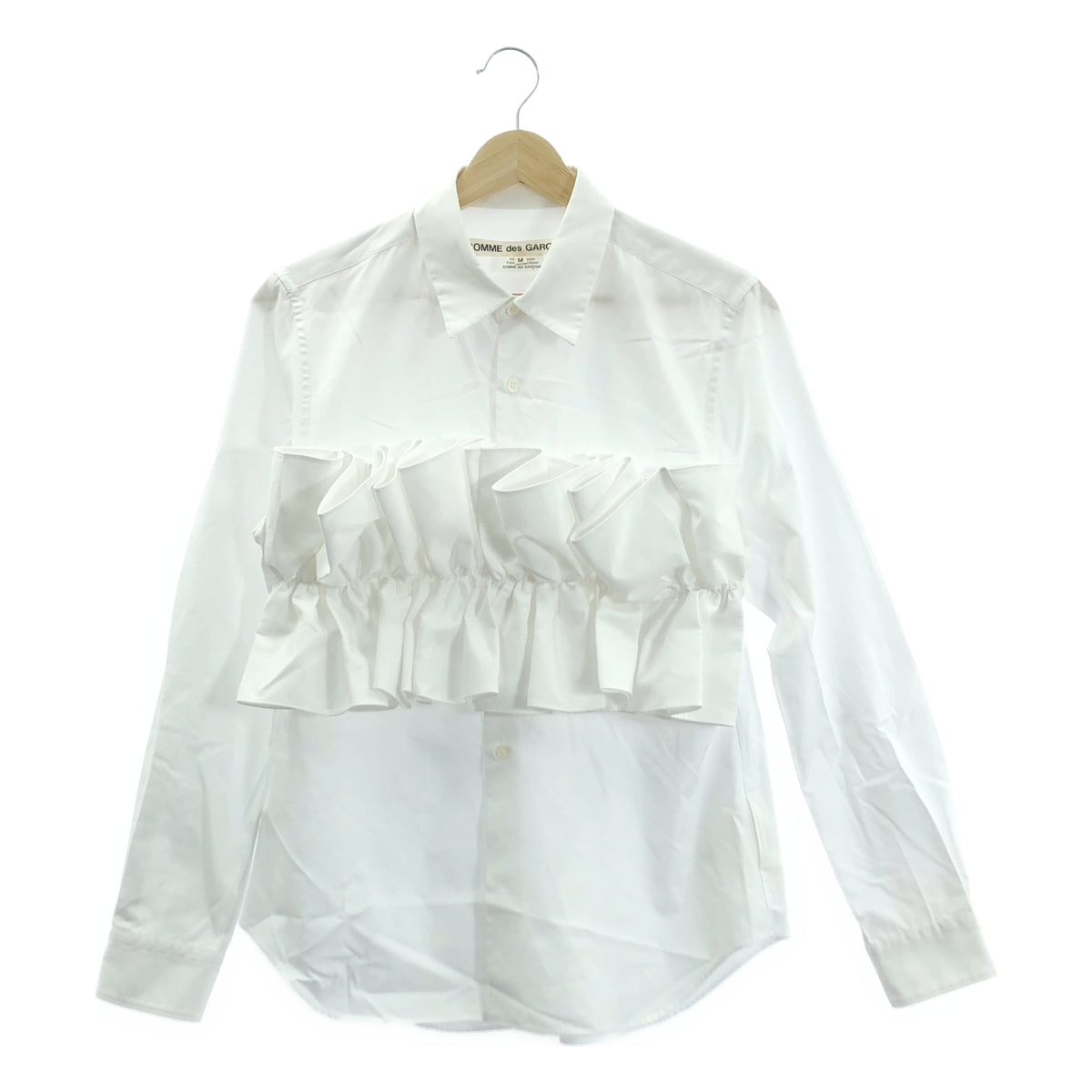 COMME des GARÇONS | 2019 春夏 | 棉質荷葉邊裝飾常規領襯衫 | M 碼 | 白色 | 女款