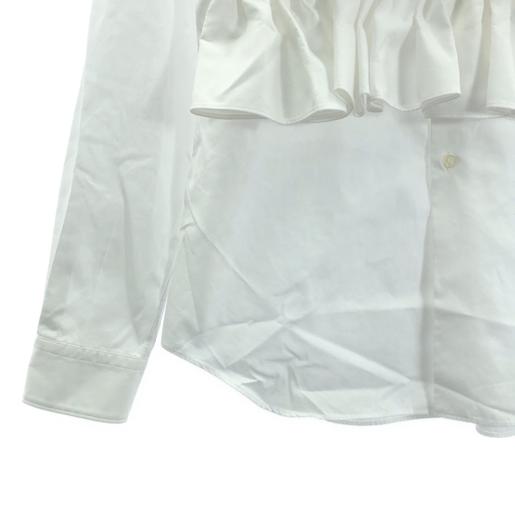 COMME des GARÇONS | 2019 春夏 | 棉質荷葉邊裝飾常規領襯衫 | M 碼 | 白色 | 女款