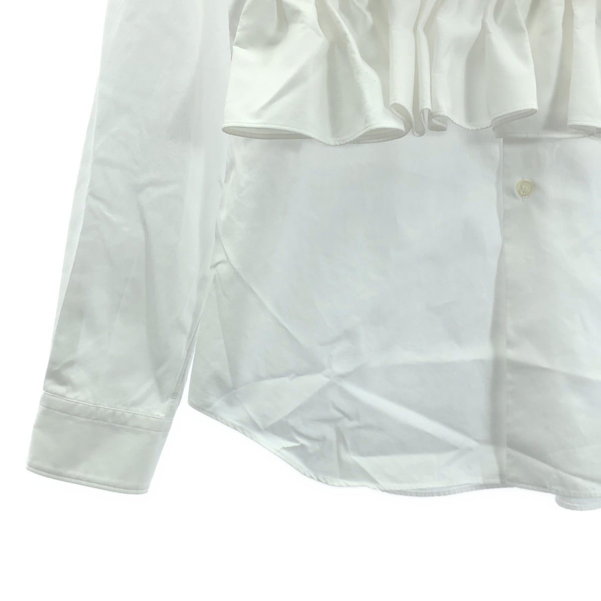 COMME des GARÇONS | 2019 春夏 | 棉質荷葉邊裝飾常規領襯衫 | M 碼 | 白色 | 女款
