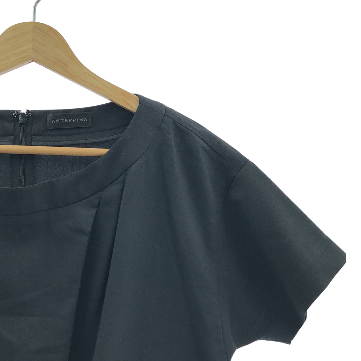 【美品】  ANTEPRIMA / アンテプリマ | セットアップ コットン シングルジャケット / ドローストリング ワンピース | 38 | ブラック | レディース