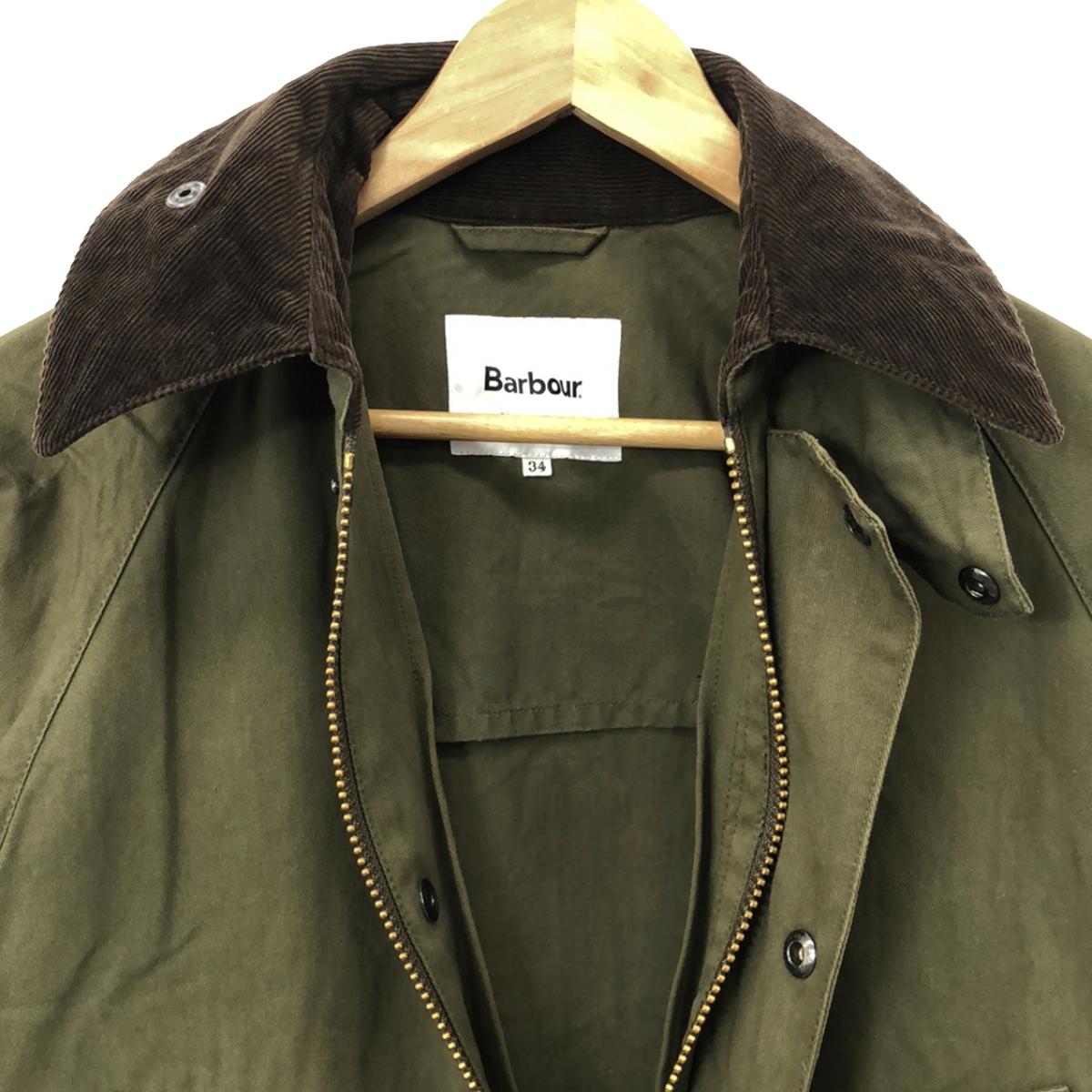 Barbour / バブアー | BEDALE / ビデイル チンストラップ付き コーデュロイ切替 ウォッシュ ジャケット | 34 | オリーブ | メンズ