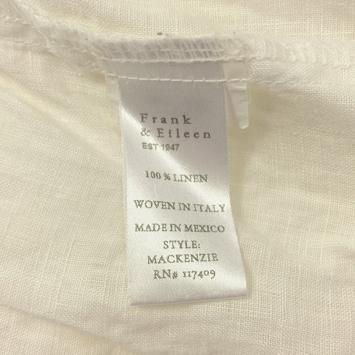 Frank&amp;Eileen / 프랭크 앤 아이린 | 린넨 스키퍼 셔츠 | S | 여성