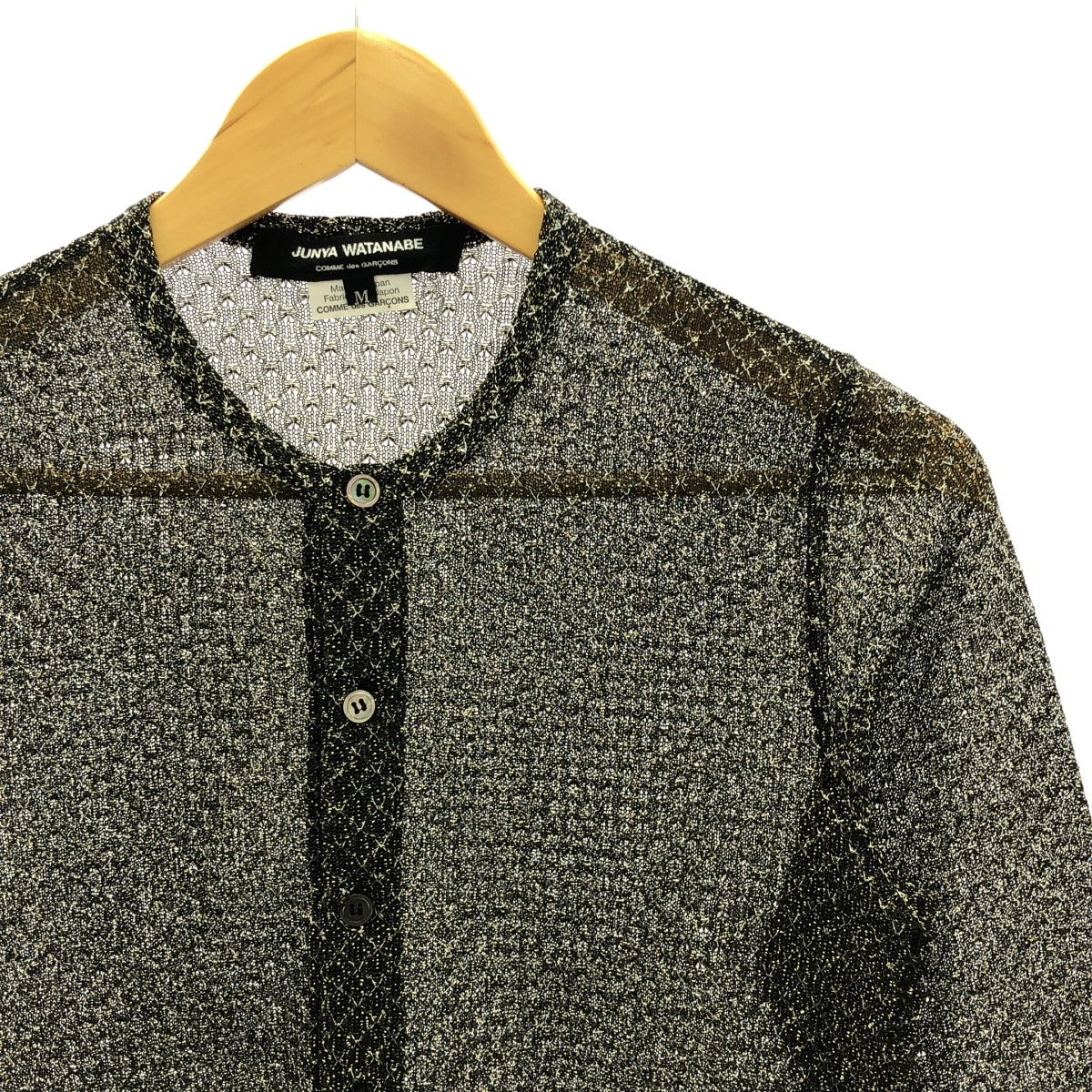 JUNYA WATANABE COMME des GARCONS / ジュンヤワタナベ | 2015AW | レーヨン混 ラメ カーディガン | M | ブラック | レディース JUNYA WATANABE COMME des GARCONS / ジュンヤワタナベ | 2015AW