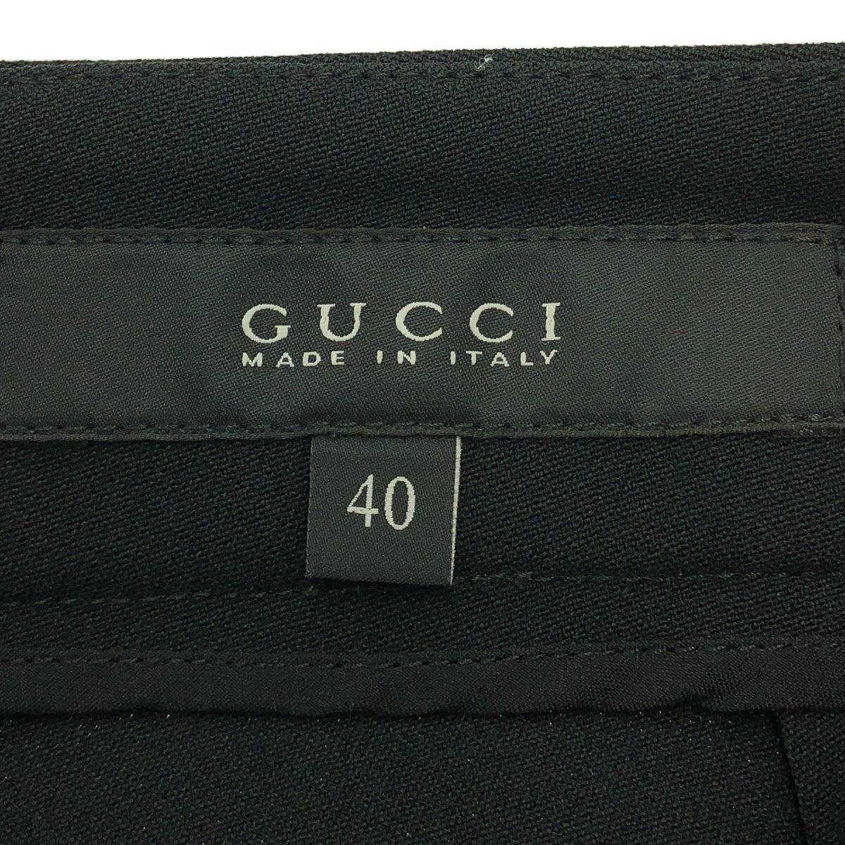 [狀況良好] GUCCI | 醋酸纖維雙拉鍊口袋開衩休閒褲 | 40碼 | 黑色 | 女款