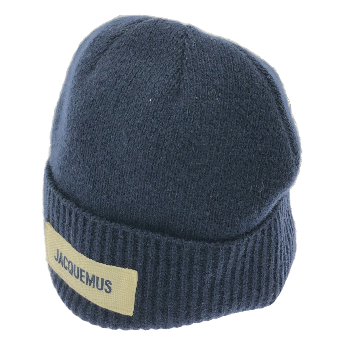 【美品】  JACQUEMUS / ジャックムス | 2023AW | LE BONNET GROSGRAIN LOGO BEANIE ロゴ ビーニー | OS | ネイビー | レディース