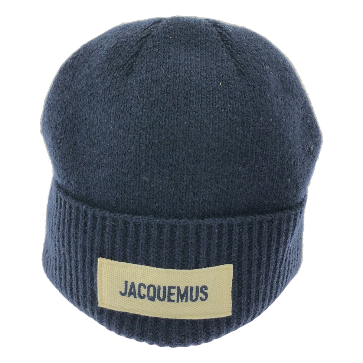 【美品】  JACQUEMUS / ジャックムス | 2023AW | LE BONNET GROSGRAIN LOGO BEANIE ロゴ ビーニー | OS | ネイビー | レディース