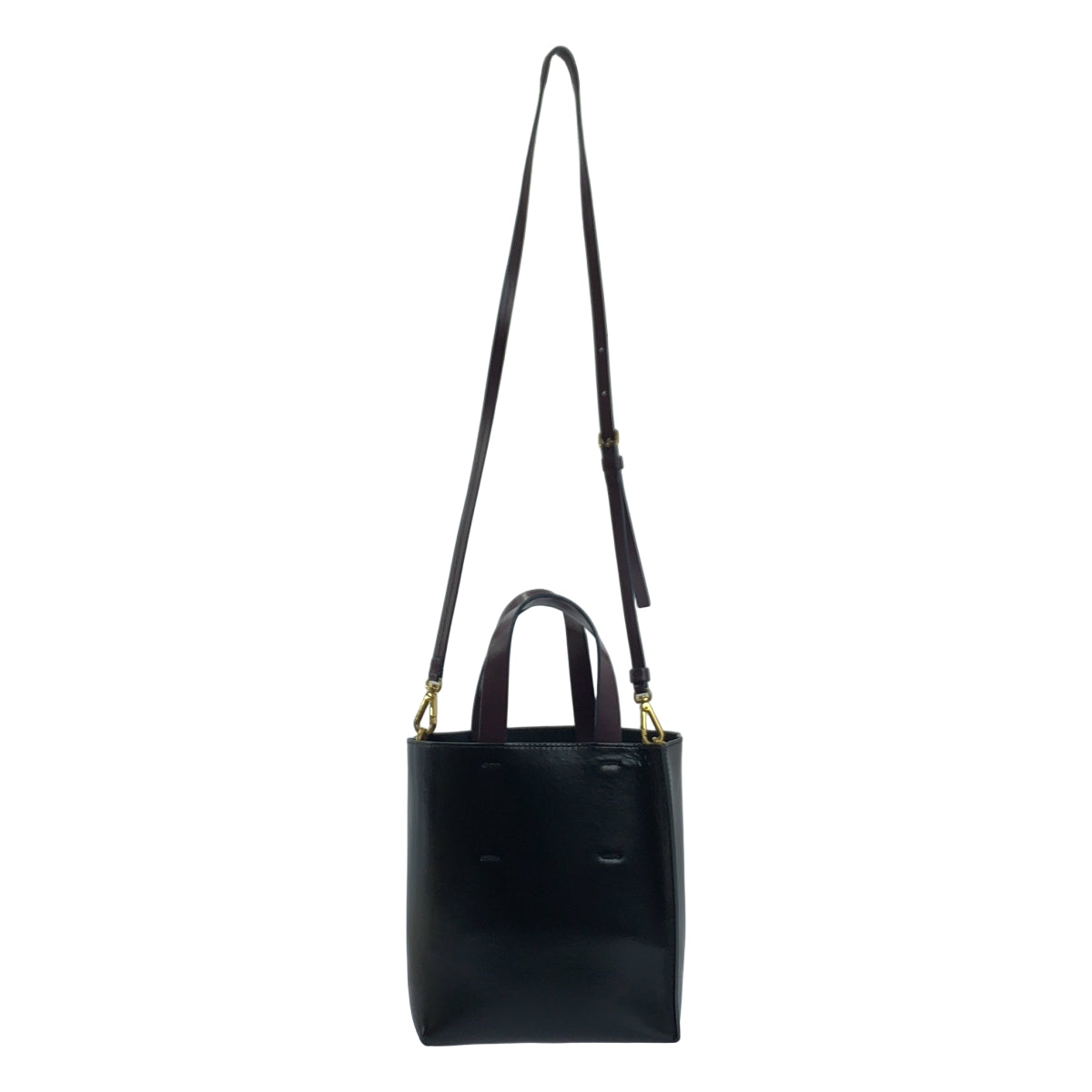 【미품】 MARNI / 마르니 | 2021AW | MUSEO 뮤제오 / 2WAY 가죽 숄더백 | 블랙 / 퍼플 | 여성