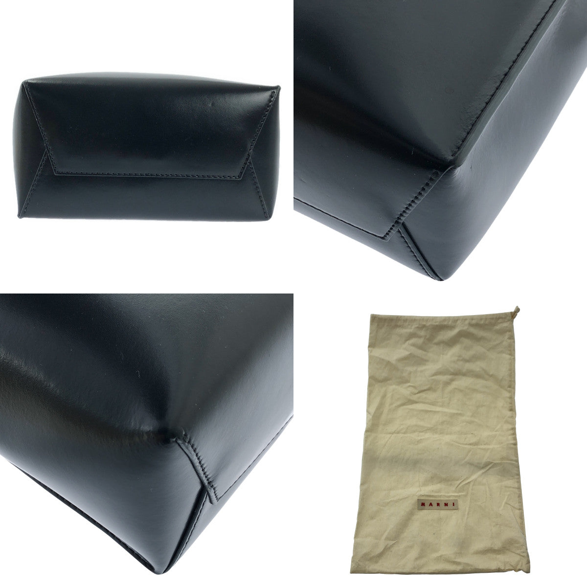 【미품】 MARNI / 마르니 | 2021AW | MUSEO 뮤제오 / 2WAY 가죽 숄더백 | 블랙 / 퍼플 | 여성