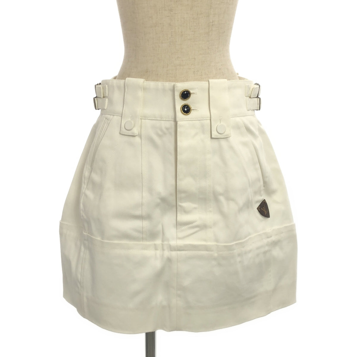 Louis Vuitton | Cotton Monogram Cocoon Skirt | Size 34 | White | Women's