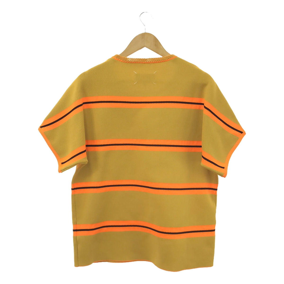 [Good Condition] Maison Margiela | 2019SS | S/S Striped Knit | S | Orange/Black/Light Green | Men's