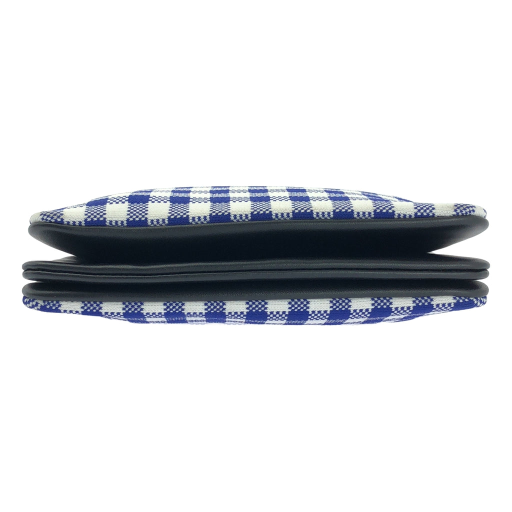 [類似新品] CELINE | Phoebe Trio 針織與皮革格紋肩背包 | 鈷藍色/藍色/白色 | 女款