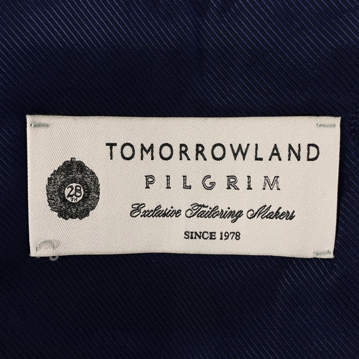 TOMORROWLAND PILGRIM / トゥモローランド ピルグリム | CARLO BARBERA 社製 ウール シルク ヘリンボーン 2B テーラードジャケット | 48 | ネイビー | メンズ