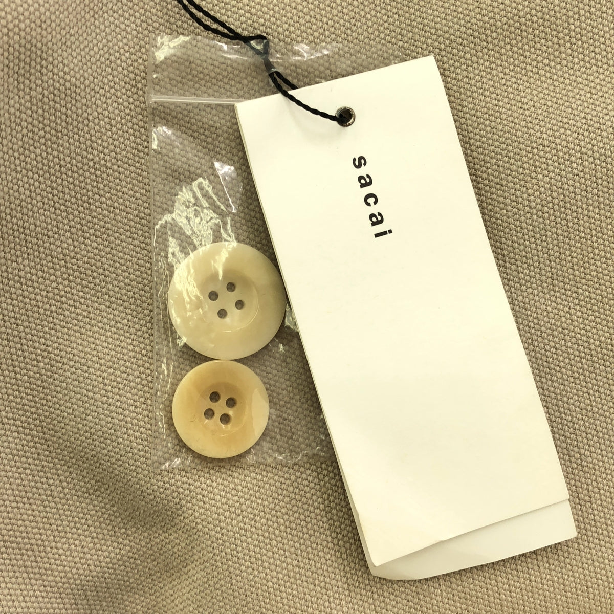 【美品】  sacai / サカイ | フリルスリーブ切替ノーカラーダブルコート | 2 | ベージュ | レディース