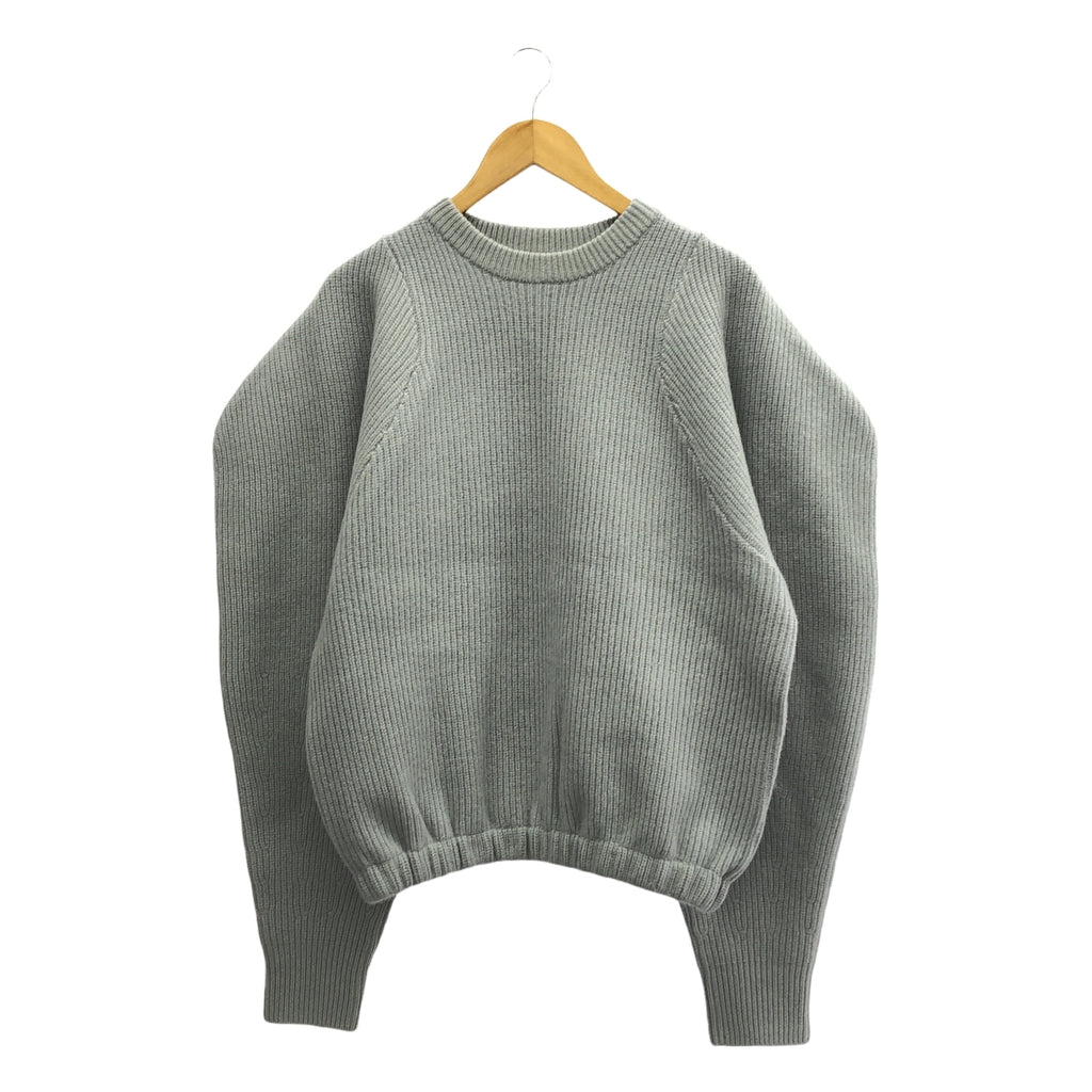 【新品】  HARUNOBUMURATA / ハルノブムラタ | 2024AW | KAMARI - ROUNDED SLEEVE WOOL KNIT SWEATER ニット | 38 | アイスグレー | レディース