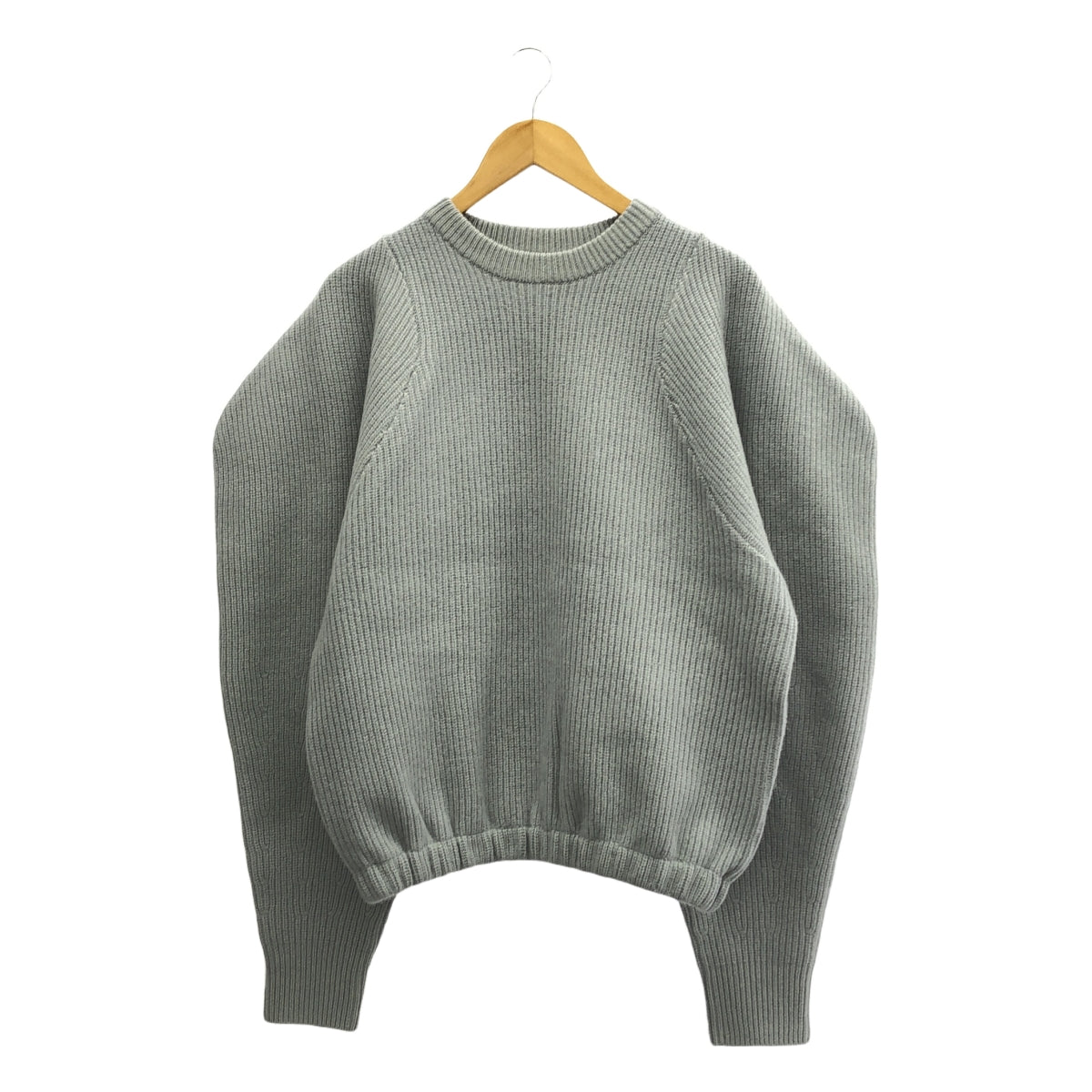 【신품】 HARUNOBUMURATA / 하르노부무라타 | 2024AW | KAMARI - ROUNDED SLEEVE WOOL KNIT SWEATER 니트 | 38 | 아이스 그레이 | 여성