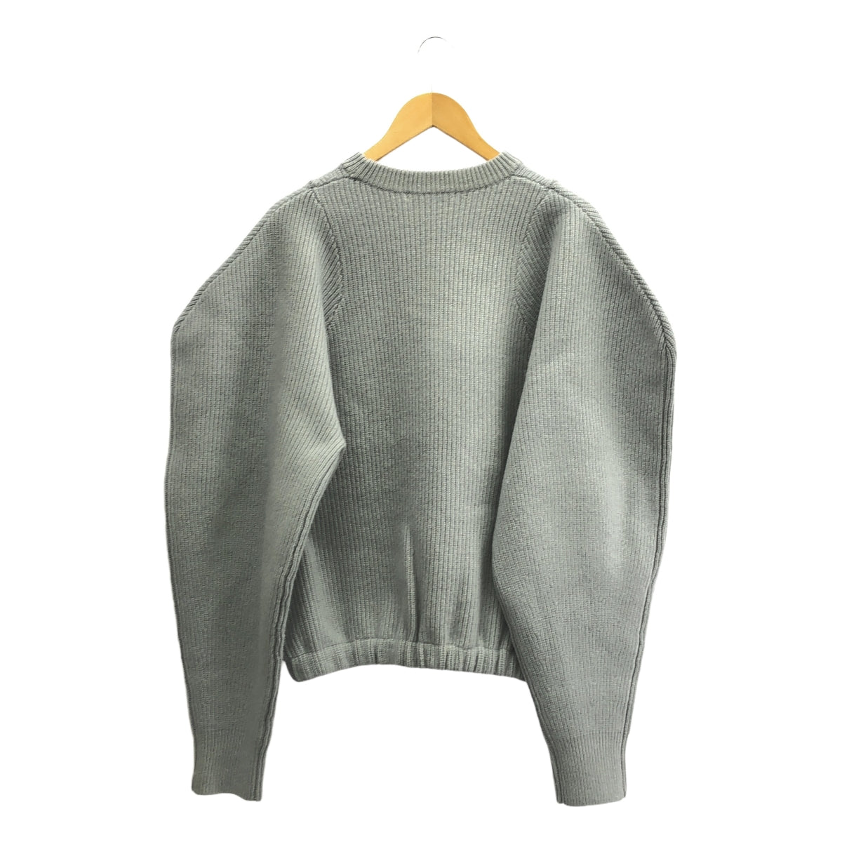 【신품】 HARUNOBUMURATA / 하르노부무라타 | 2024AW | KAMARI - ROUNDED SLEEVE WOOL KNIT SWEATER 니트 | 38 | 아이스 그레이 | 여성