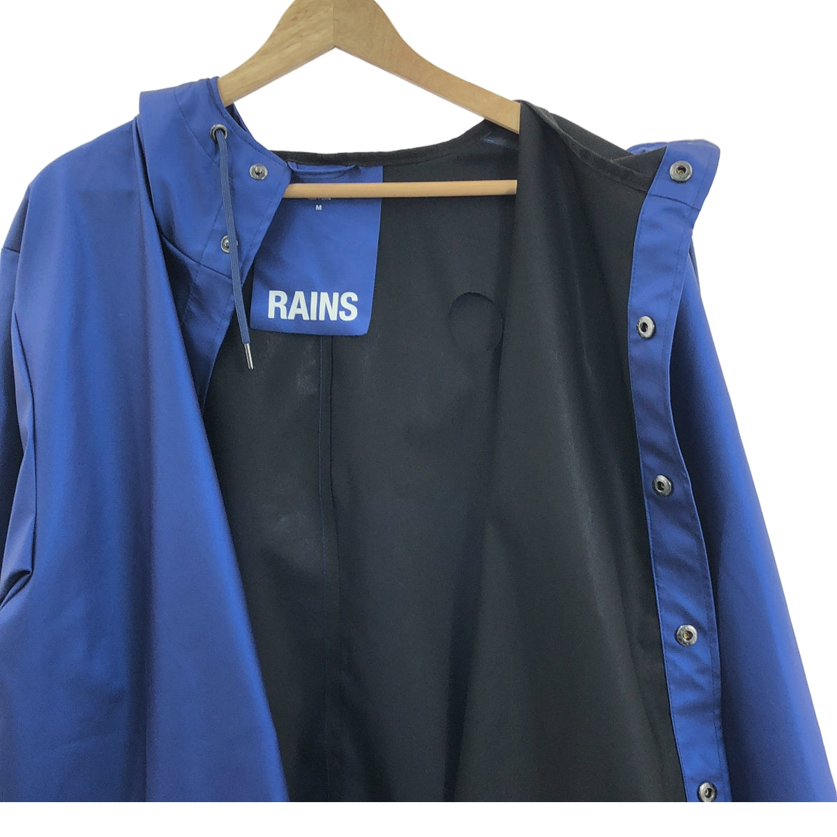 【美品】  RAINS / レインズ | ロングジャケット フーディ | M | ブルー | メンズ