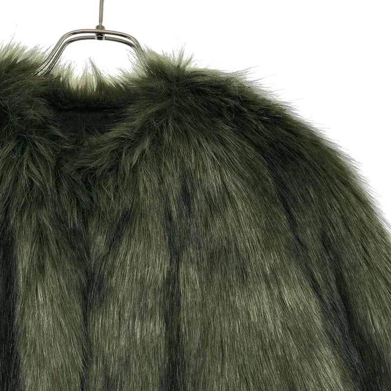 DRIES VAN NOTEN / Dries Van Noten | 絲絨拼接無領毛皮外套 | extra small | 女士