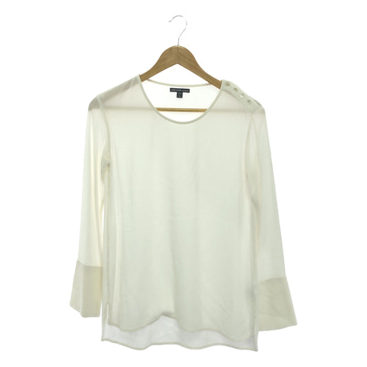 JAMES PERSE | Rayon Shoulder Button Crew Neck Pullover Blouse | 0 | Women's