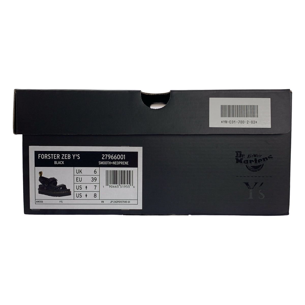 Y's / Y's Yohji Yamamoto | 2022 春夏 | x Dr. Martens 聯名 FORSTER ZEB Y'S 綁帶鯊魚底涼鞋 | 英國尺寸 6 | 男款
