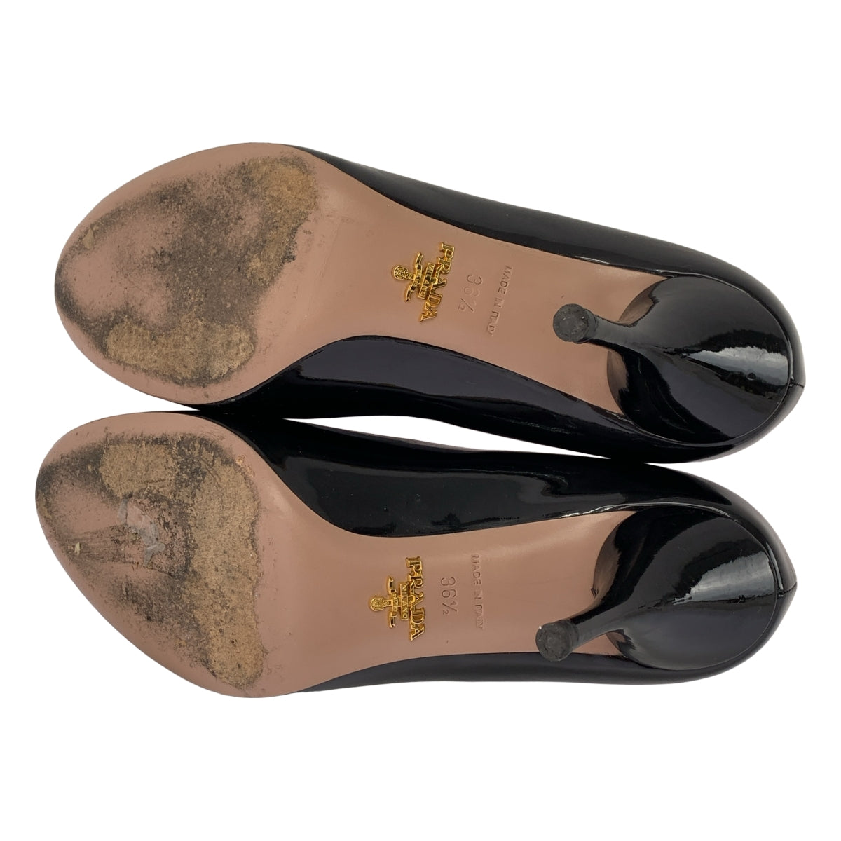 PRADA / プラダ | エナメルレザー ヒールパンプス | 36.5 | ブラック