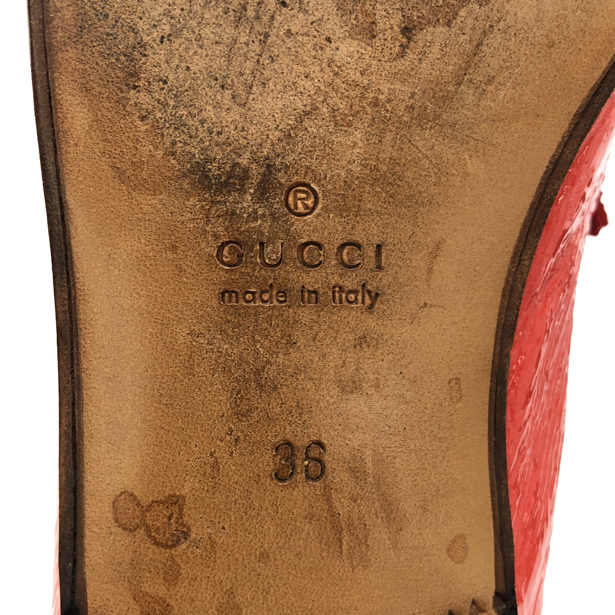 GUCCI | 漆皮馬階扣樂福鞋 | 36碼 | 女款