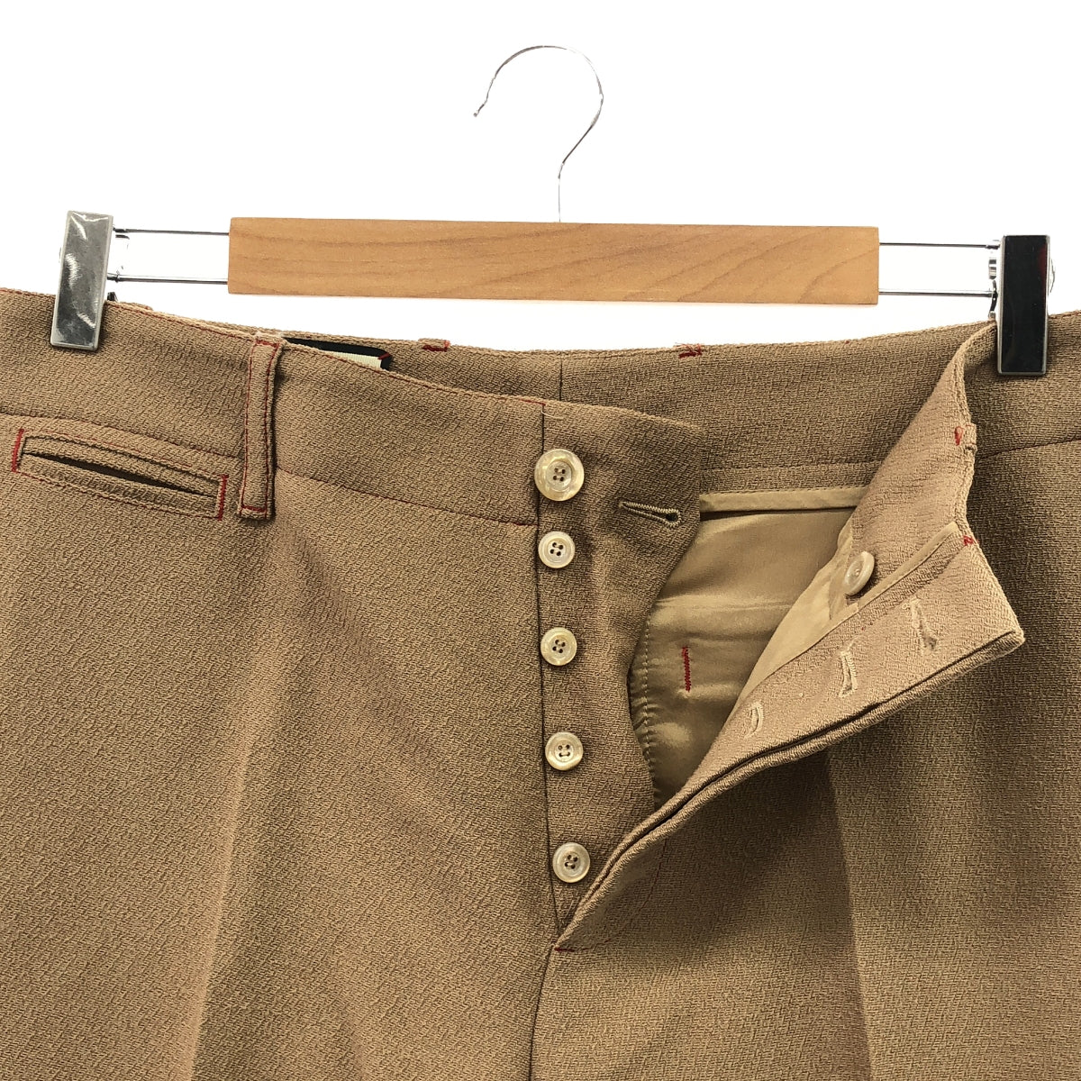 GUCCI / 구찌 | 2017 | 울 와이드 슬랙스 팬츠 | 42 | 베이지 | 여성